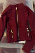 Load image into Gallery viewer, burgundy &amp; gold zipper yoga set for kids Ready to ship 3-5 days 💕
